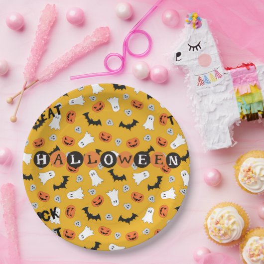 Assiettes En Carton Plaque en papier Halloween (Fête)
