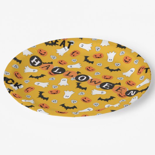 Assiettes En Carton Plaque en papier Halloween (Angle)