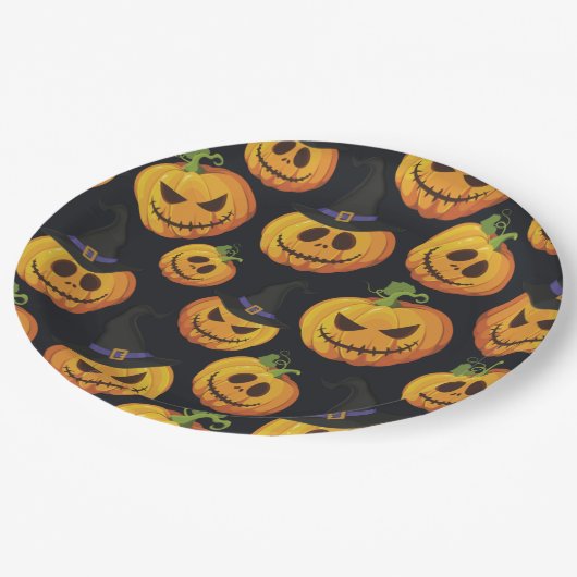 Assiettes En Carton Plaque en papier Halloween (Angle)