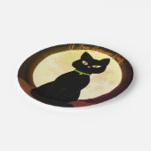 Assiettes En Carton Plaque en papier Halloween Chat noir (Angle)
