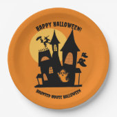 Assiettes En Carton Plaque en papier Haunted House Halloween (Devant)