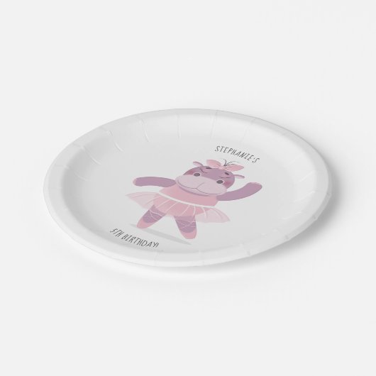 Assiettes En Carton Plaque en papier Hippo Ballerina (Angle)