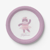 Assiettes En Carton Plaque en papier Hippo Ballerina (Devant)