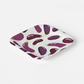 Assiettes En Carton Plaque en papier imprimée de l'aubergine (Angulaire)