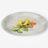 Assiettes En Carton Plaque en papier jaune (Angle)