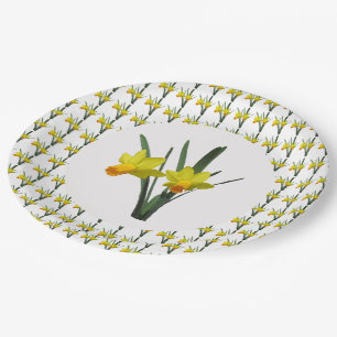 Assiettes En Carton Plaque en papier - jonquilles
