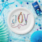 Assiettes En Carton Plaque en papier Joy 9" (Fête)