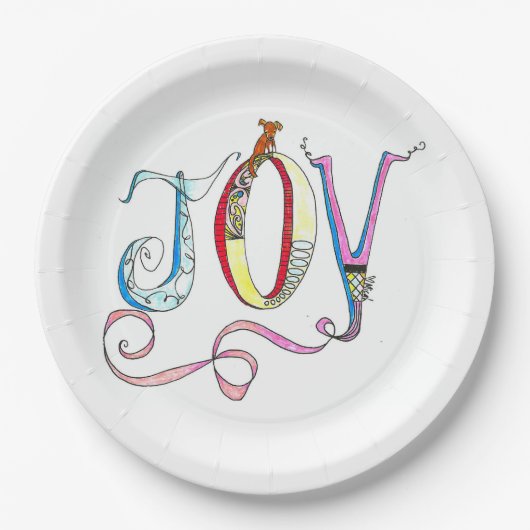 Assiettes En Carton Plaque en papier Joy 9" (Devant)