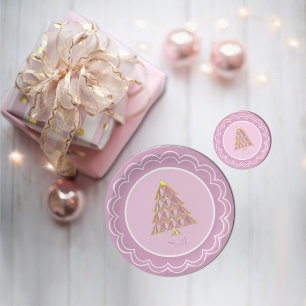 Assiettes En Carton Plaque en papier Joyoux Noel rose
