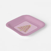 Assiettes En Carton Plaque en papier Joyoux Noel rose (Angulaire)