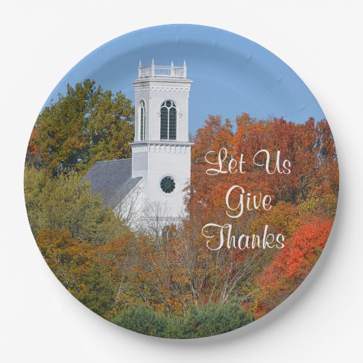 Assiettes En Carton Plaque en papier "Let Us Give Thanks" (Devant)