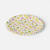 Assiettes En Carton Plaque en papier limonade rose (Angle)