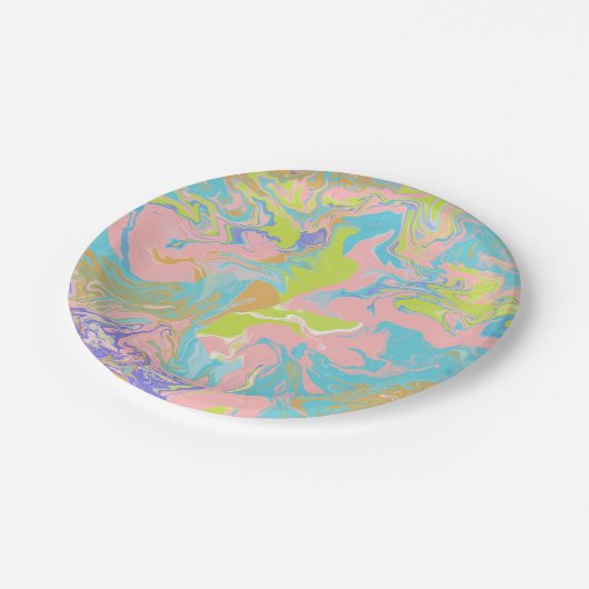 Assiettes En Carton Plaque en papier marbré (Angle)