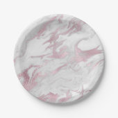 Assiettes En Carton Plaque en papier marbré rose (Devant)