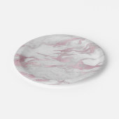Assiettes En Carton Plaque en papier marbré rose (Angle)