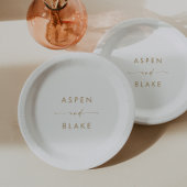 Assiettes En Carton Plaque en papier Mariage à coulis d'or moderne