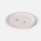 Assiettes En Carton Plaque en papier Mariage de monogramme transparent (Angle)