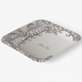 Assiettes En Carton Plaque en papier moderne ornée d'argent (Angulaire)