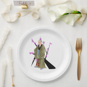 Assiettes En Carton Plaque en papier moine bouddhiste
