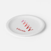 Assiettes En Carton Plaque en papier - Nom et lettres moulées en rouge (Angle)