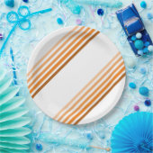 Assiettes En Carton Plaque en papier - Nuances de rayures diagonales o (Fête)