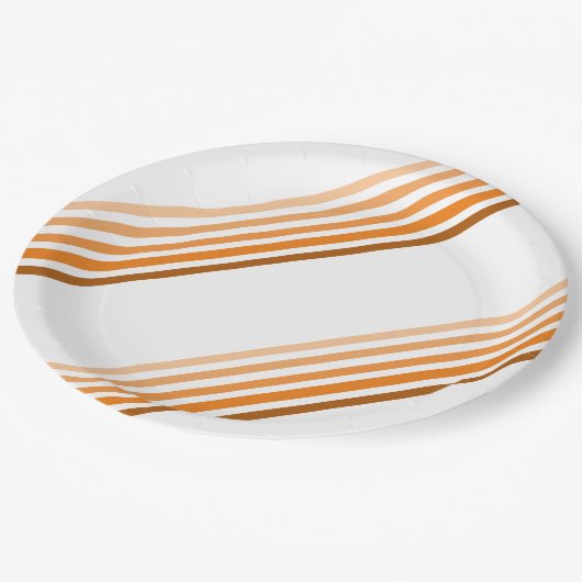 Assiettes En Carton Plaque en papier - Nuances de rayures diagonales o (Angle)