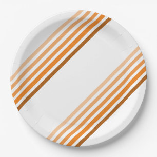 Assiettes En Carton Plaque en papier - Nuances de rayures diagonales o
