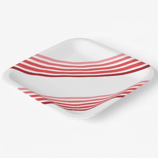 Assiettes En Carton Plaque en papier - Nuances de rayures diagonales r (Angulaire)