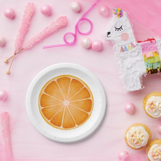 Assiettes En Carton Plaque en papier orange (Fête)