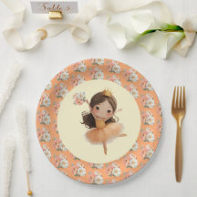 Plaque en papier orange Little Princess
