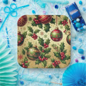 Assiettes En Carton Plaque en papier ornement de Noël (Fête)