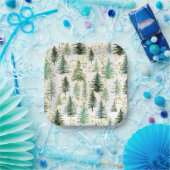 Assiettes En Carton Plaque en papier Parties scintillant or Arbres (Fête)