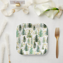 Plaque en papier Parties scintillant or Arbres