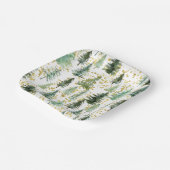 Assiettes En Carton Plaque en papier Parties scintillant or Arbres (Angulaire)
