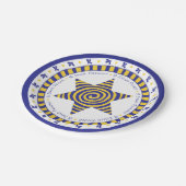 Assiettes En Carton Plaque en papier passover bleu/jaune étoile Motif (Angle)