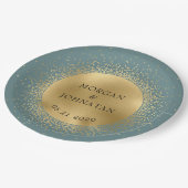 Assiettes En Carton Plaque en papier Pastel Celestie Gold Moon (Angle)