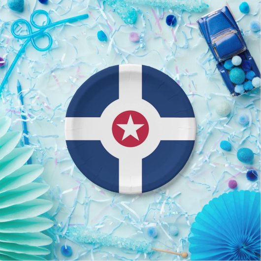 Assiettes En Carton Plaque en papier patriotique avec drapeau d'Indian (Fête)