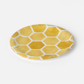 Assiettes En Carton Plaque en papier peigne jaune (Angle)