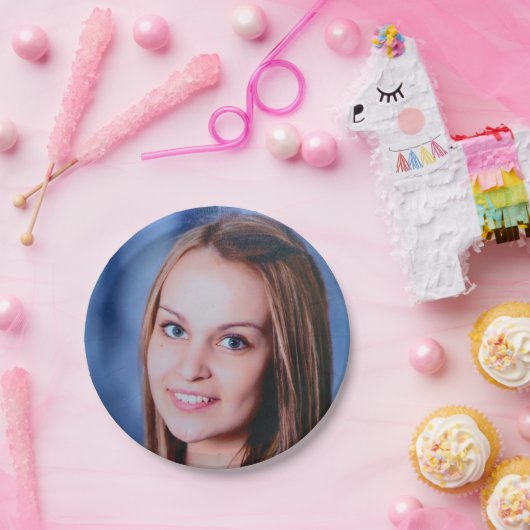 Assiettes En Carton Plaque en papier personnalisée simple photo (Fête)