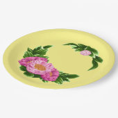 Assiettes En Carton Plaque en papier Pink Peonies (Angle)