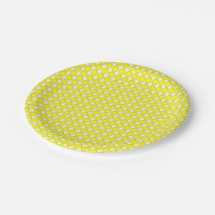Assiettes En Carton Plaque en papier - Points jaunes