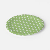 Assiettes En Carton Plaque en papier Pois vert et blanc (Angle)