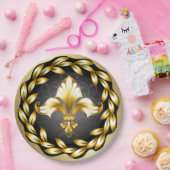 Assiettes En Carton Plaque en papier pour articles Fleur de Lis (Fête)