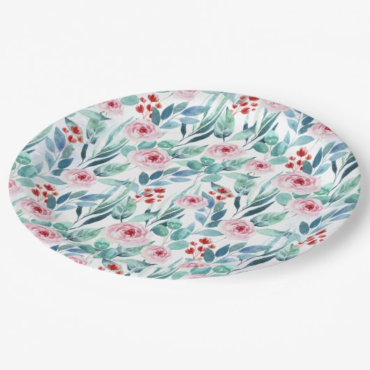 Assiettes En Carton Plaque en papier pour baby shower avec design mign (Angle)