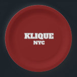 Assiettes En Carton Plaque en papier pour club de voitures personnalis<br><div class="desc">Plaque Papier CUSTOMIZABLE Car Club. Modifiez les couleurs,  le texte,  les polices avant de commander.</div>