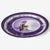 Assiettes En Carton Plaque en papier pour enfant de lune violette (Angle)