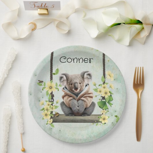Assiettes En Carton Plaque en papier pour enfants Koala Bear (Mariage)