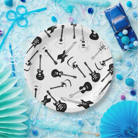 Assiettes En Carton Plaque en papier pour guitares agrafées (Fête)