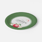 Assiettes En Carton Plaque en papier pour pommes rouges botaniques (Angle)