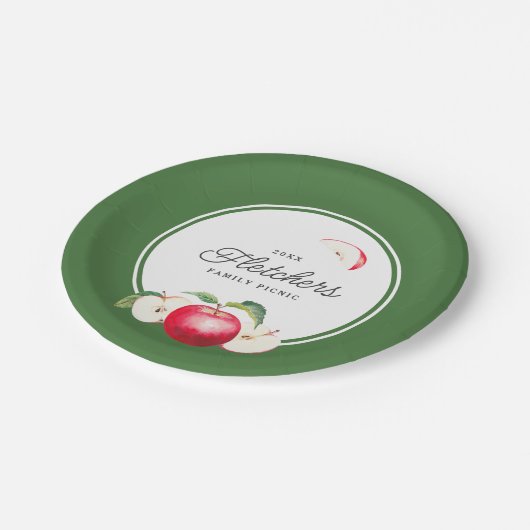 Assiettes En Carton Plaque en papier pour pommes rouges botaniques (Angle)